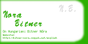 nora bitner business card
