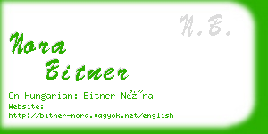 nora bitner business card